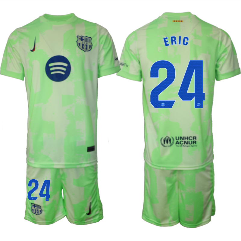 Men 2024-2025 Club Barcelona away Green #24 Soccer Jersey->barcelona jersey->Soccer Club Jersey
